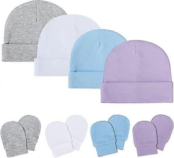 Nyfödda mössor och vantar Mössvantar Set för nyfödda pojkar Flickor 0-6 månader