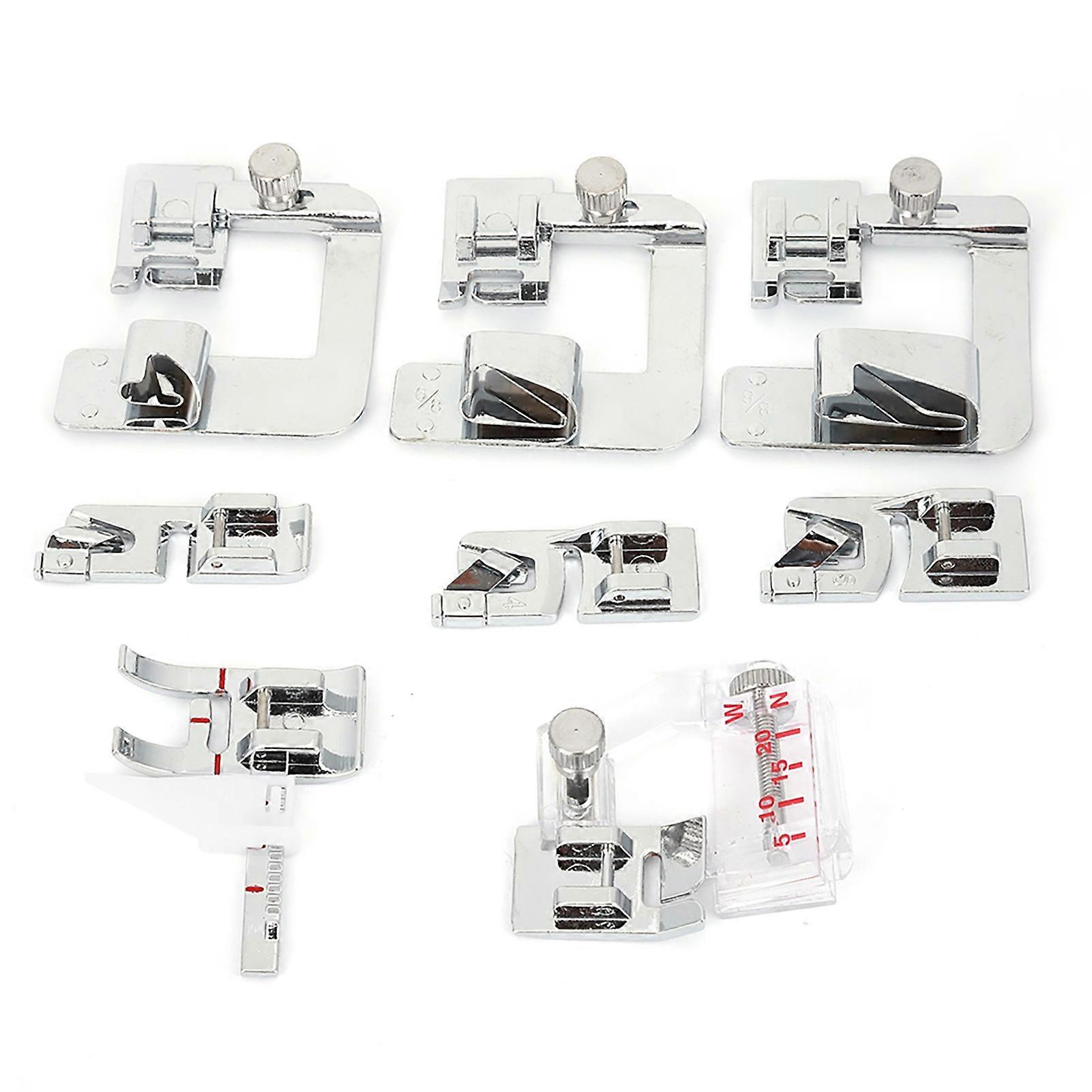 8Pcs Sewing Machine Presser Set Flat Hemming Press Foot Kit Sewing Machine Accessories