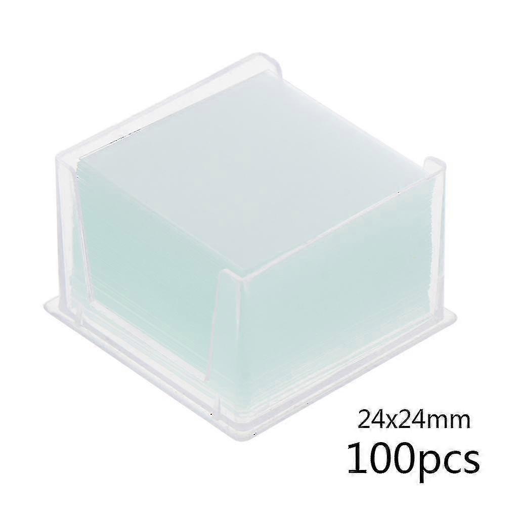 100 Pcs Transparent Square Glass Slides Coverslips Coverslides For Microscope Op