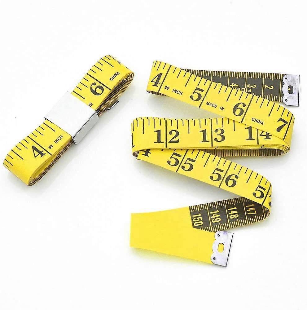 Dww-Double-sided tape measure for measuring the body Flexible tape measure for measuring the length of the bust and the waist 150 cm yellow