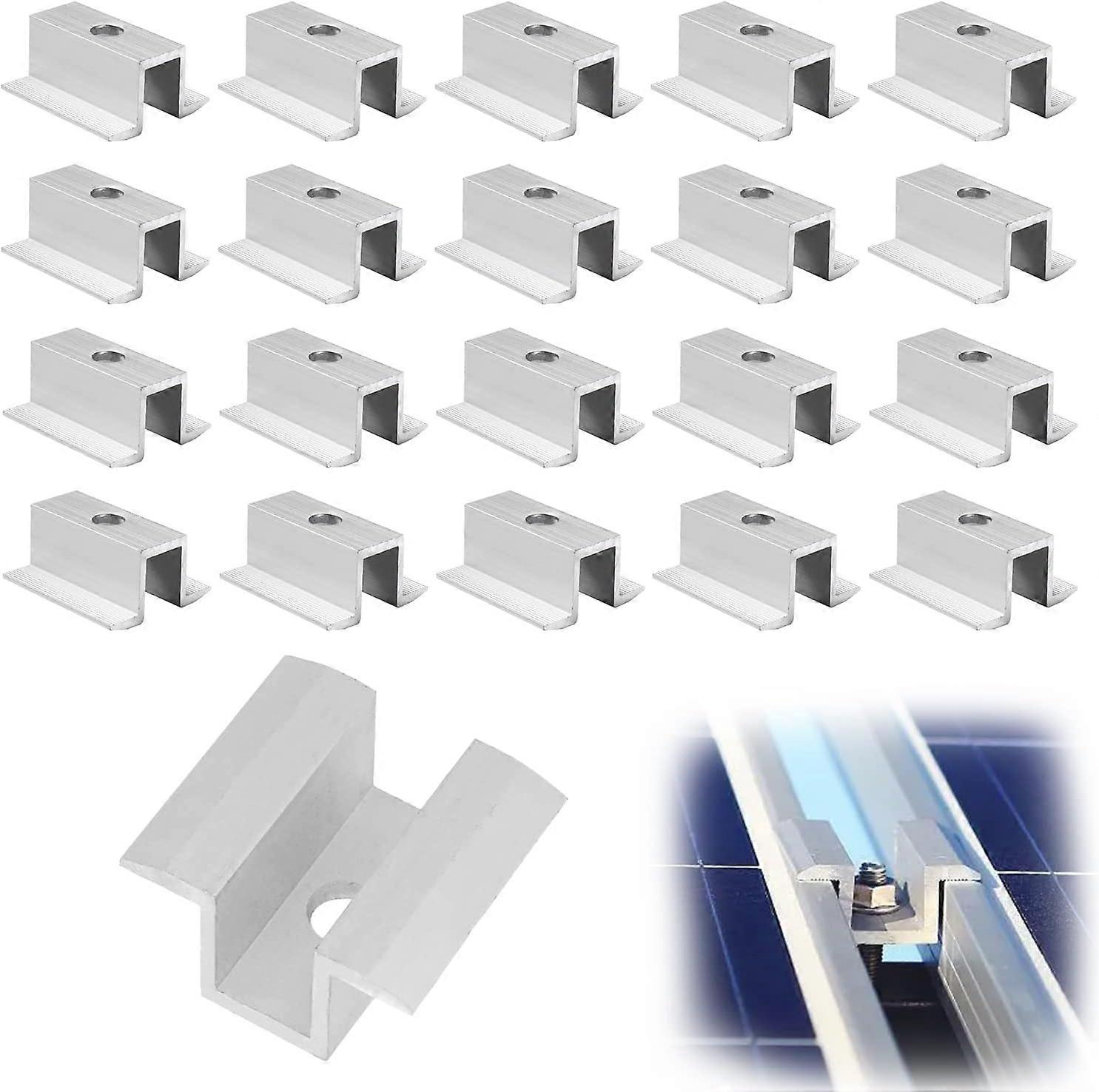 Dww-20 pcs Solar Panel Mounting Bracket, 8mm Solar Panel Mounting Bracket, Photovoltaic Module, Solar Panel Mounting Bracket