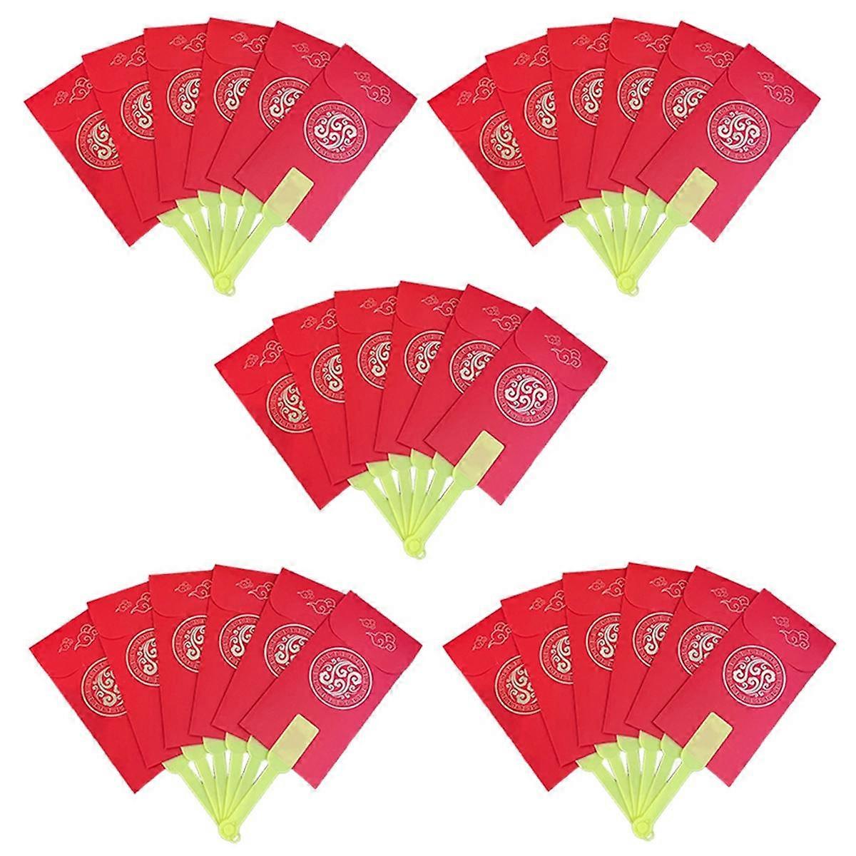 5Pcs Red Envelopes Chinese Fan Red Envelope Lucky Money Envelope, Chinese New Year Red Envelopes, New Year Red Packet