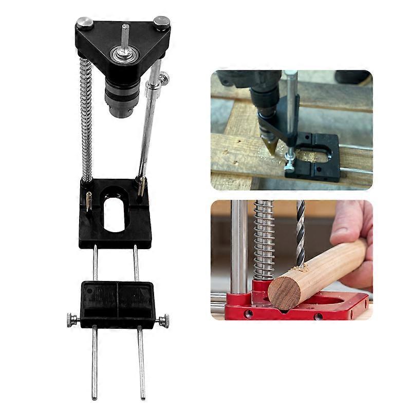 Drill Guide Woodworking Locator Kit Adjustable Drilling Guide Hole Puncher Positioner for Wood Portable Bench Drill Press Machine DIY Woodwork Tool fo