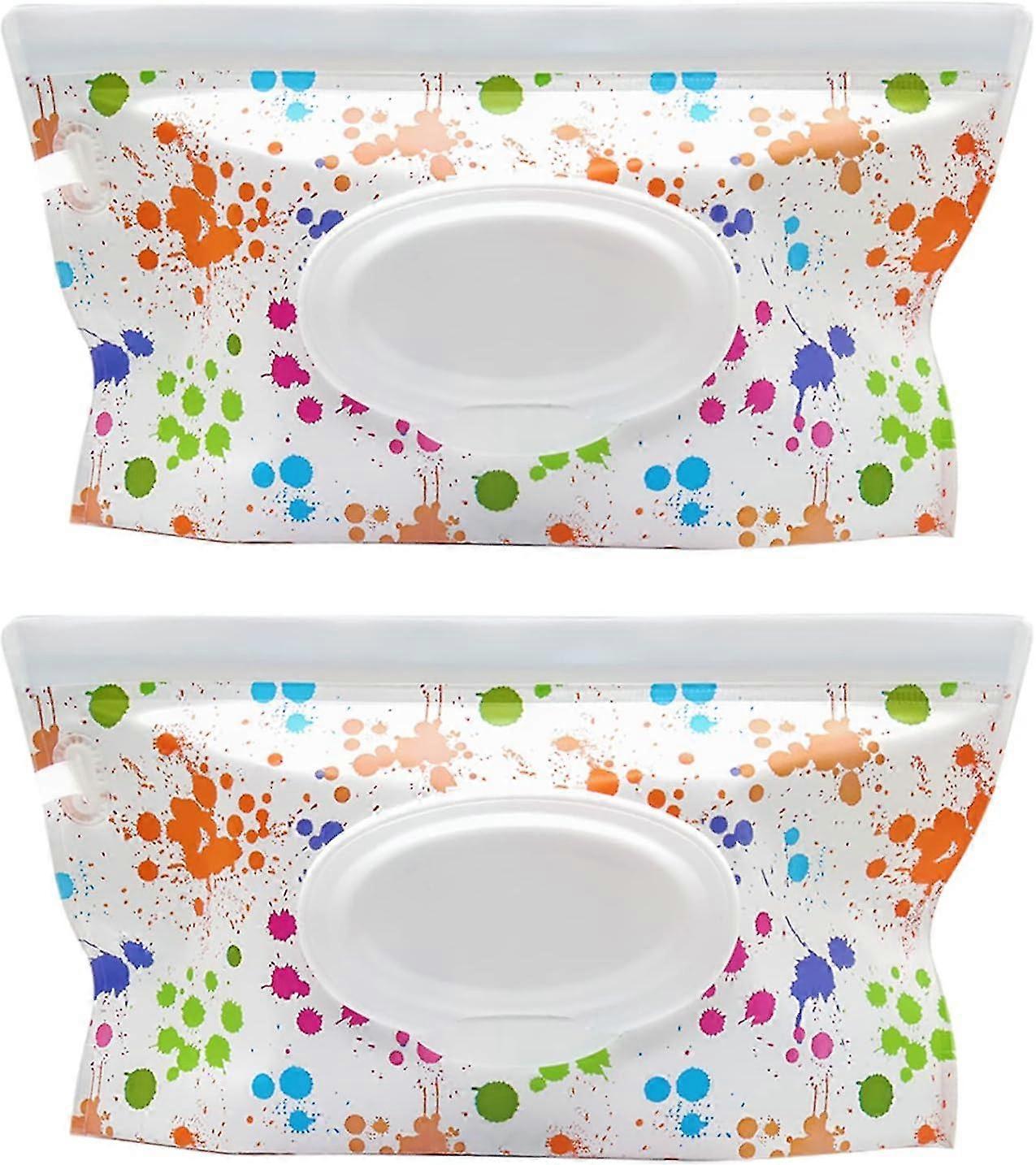 아기 물티슈 파우치, 2pcs 물티슈 디스펜서 물티슈 홀더 가방 여행용 물티슈 케이스 재사용 가능한 리필 가능한 휴대용 물티슈 파우치 백