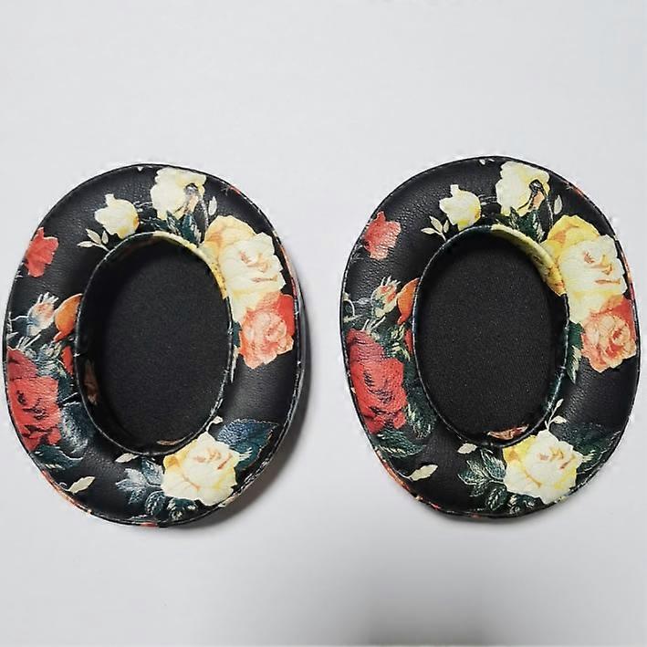 Earpads Cushions Compatible For Beats Studio 2 Wireless - Black with flower