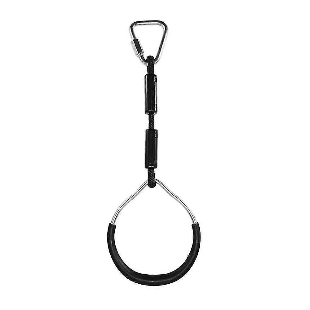 Rocker Gymnastics Ring - Climbing Ring Swing Accessory, Black