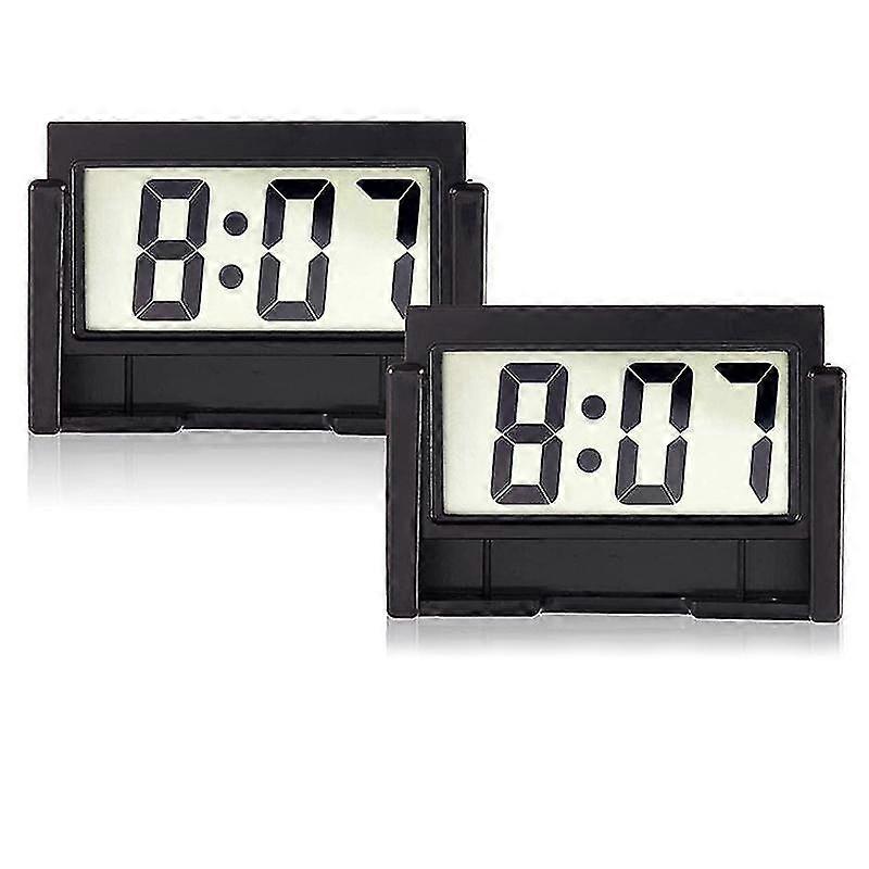 Small Digital Car Dashboard Clock Battery Operated Big Clear Lcd Time Display For Automotive, Motor