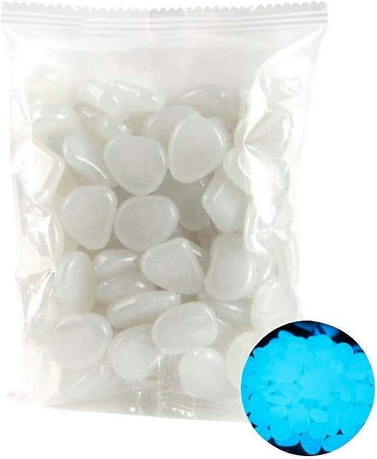 200 قطعة من الأحجار المضيئة تتوهج في الحديقة المظلمة الحصى الصخور للمنزل في الهواء الطلق الممرات مسار الحديقة