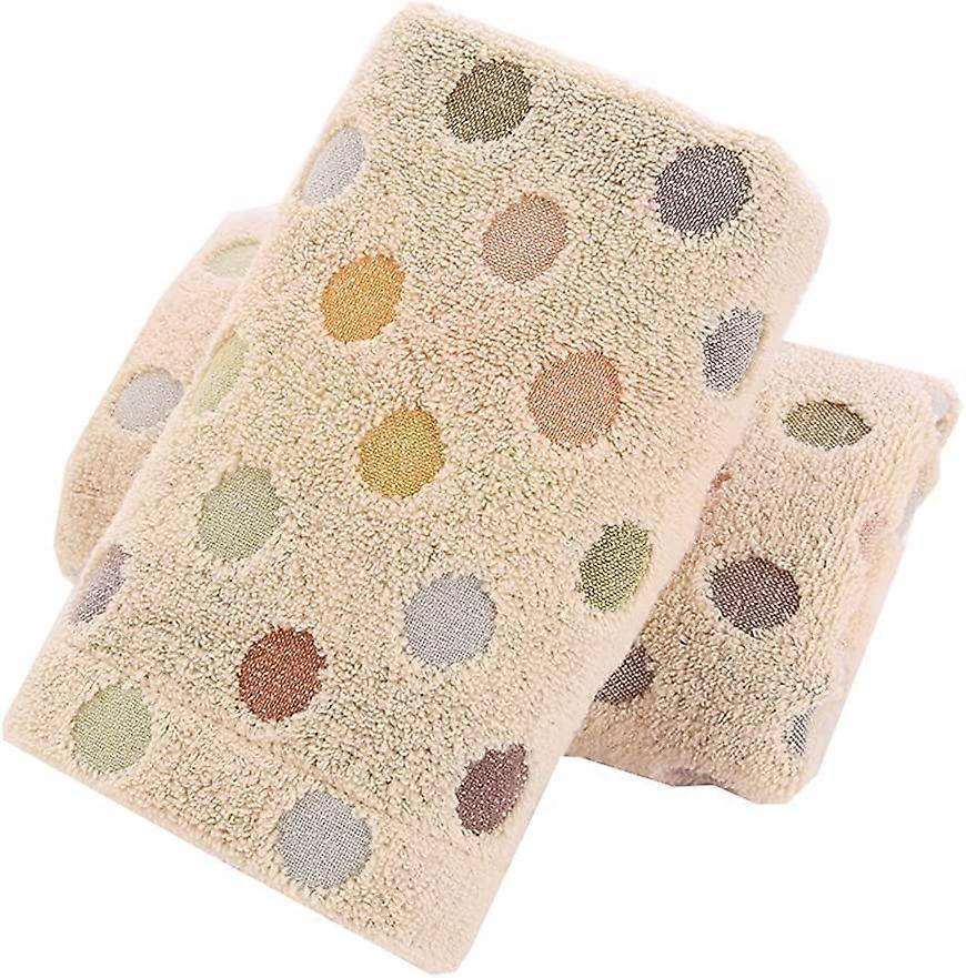 100% Baumwolle Handtücher Polka Dot Muster Super Soft High Saugfähiges Handtuch für Badezimmer 13,4 x 30 Zoll 2er Set (Braun)