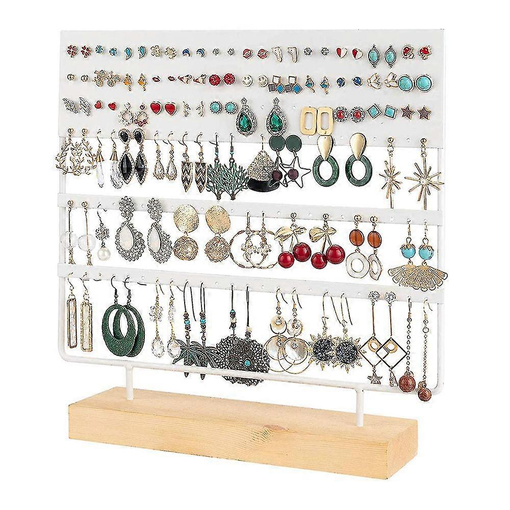 Øredobbholder stativ for hengende øredobber hvit