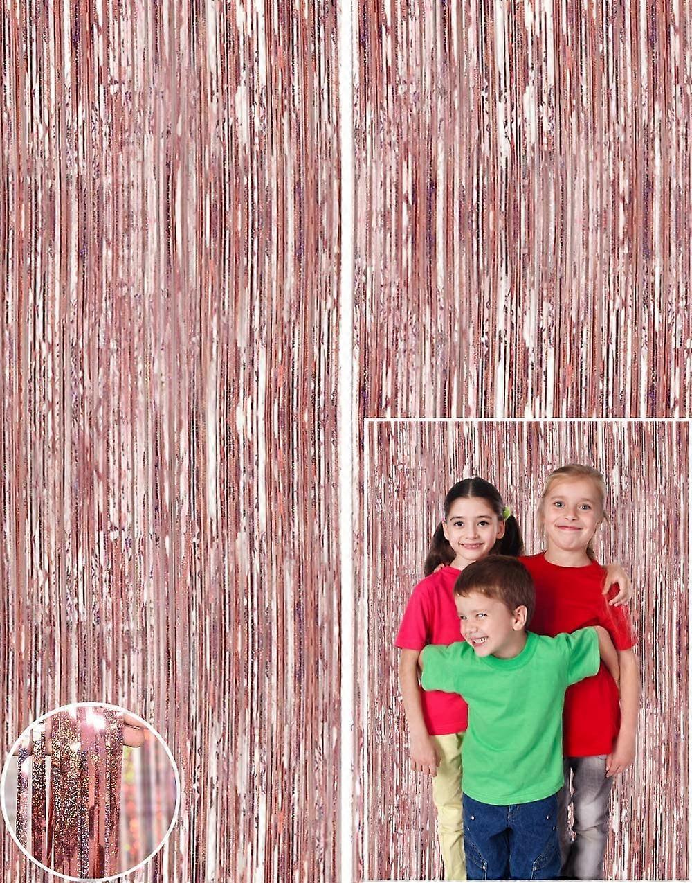 Foil Fringe Curtain Backdrop (2 Pack) - 9.8 x 3.3 ft Photo Booth Backdrop Curtain for Parties - Tinsel Curtain Fringe Backdrop Party Decorations for B