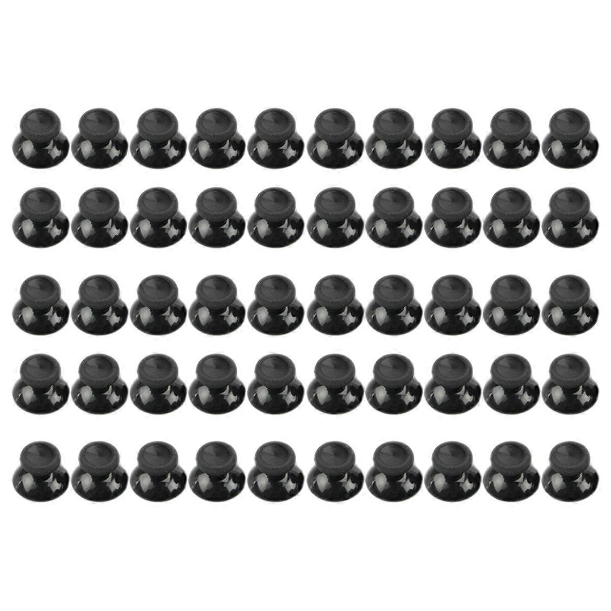 50pcs Remplacement Analogique Thumbstick Thumb Stick pour un contrôleur Noir Thumbstick Grips Caps Set
