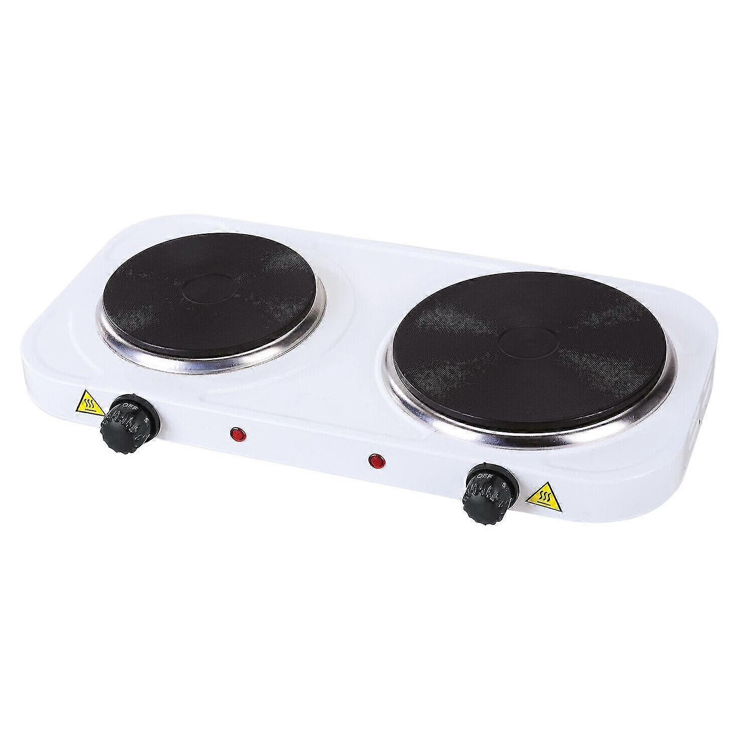 Double Hob with 5 Temperature Levels, 2500W - White-MXBC
