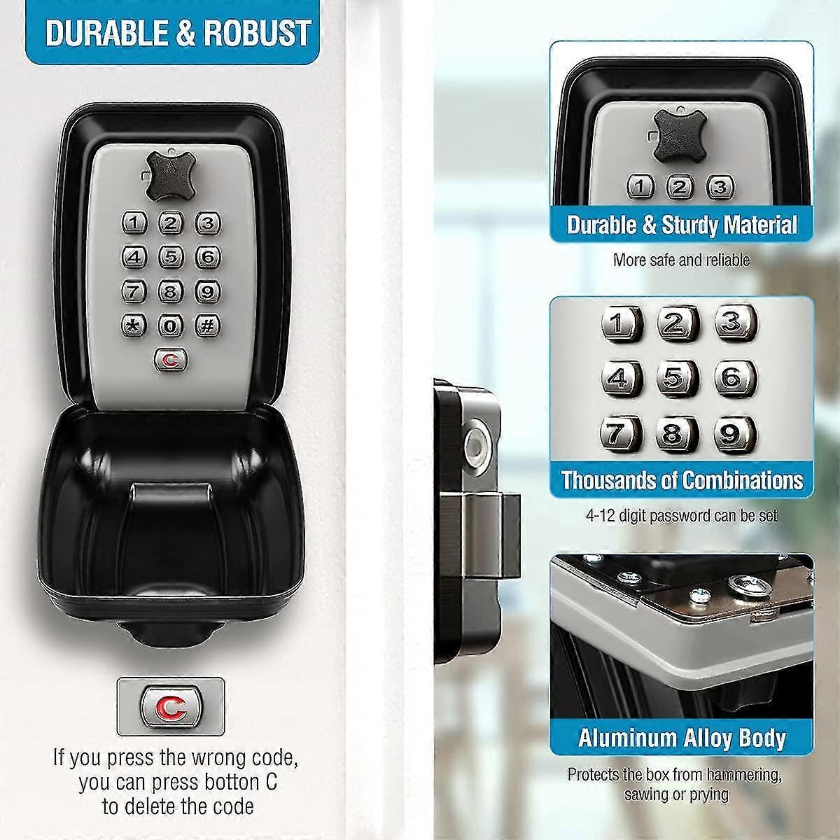 Waterproof Key Safe Box Wall-mounted Key Box Outdoor Key Box Safe Key Box Wall-mounted Key Safe Box--MXBC