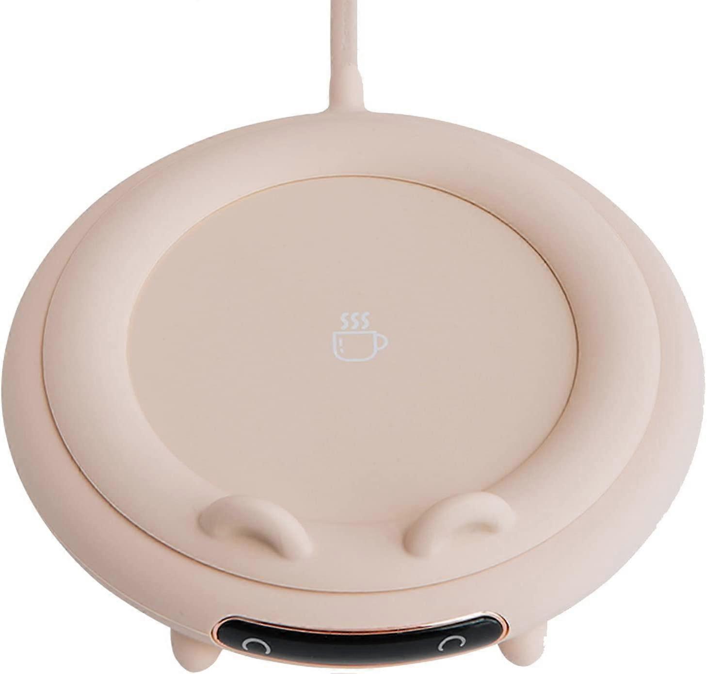 Hot Heated Coffee Mug Under Cat USB Three-speed  Temperature(Beige)