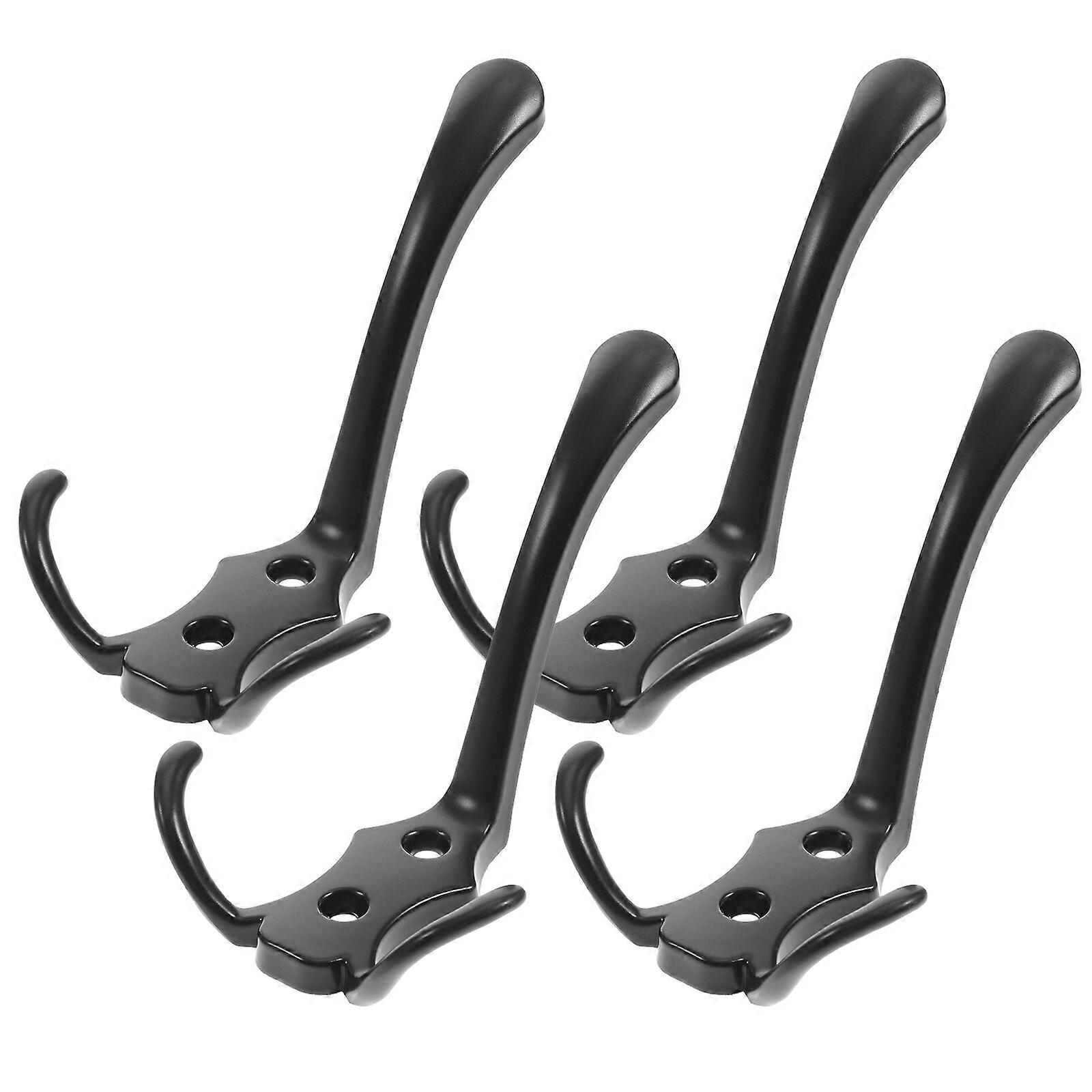 4pcs Wall Mounted Hooks with Screws Metal Hanging Hooks Coat Hooks Towel Hooks