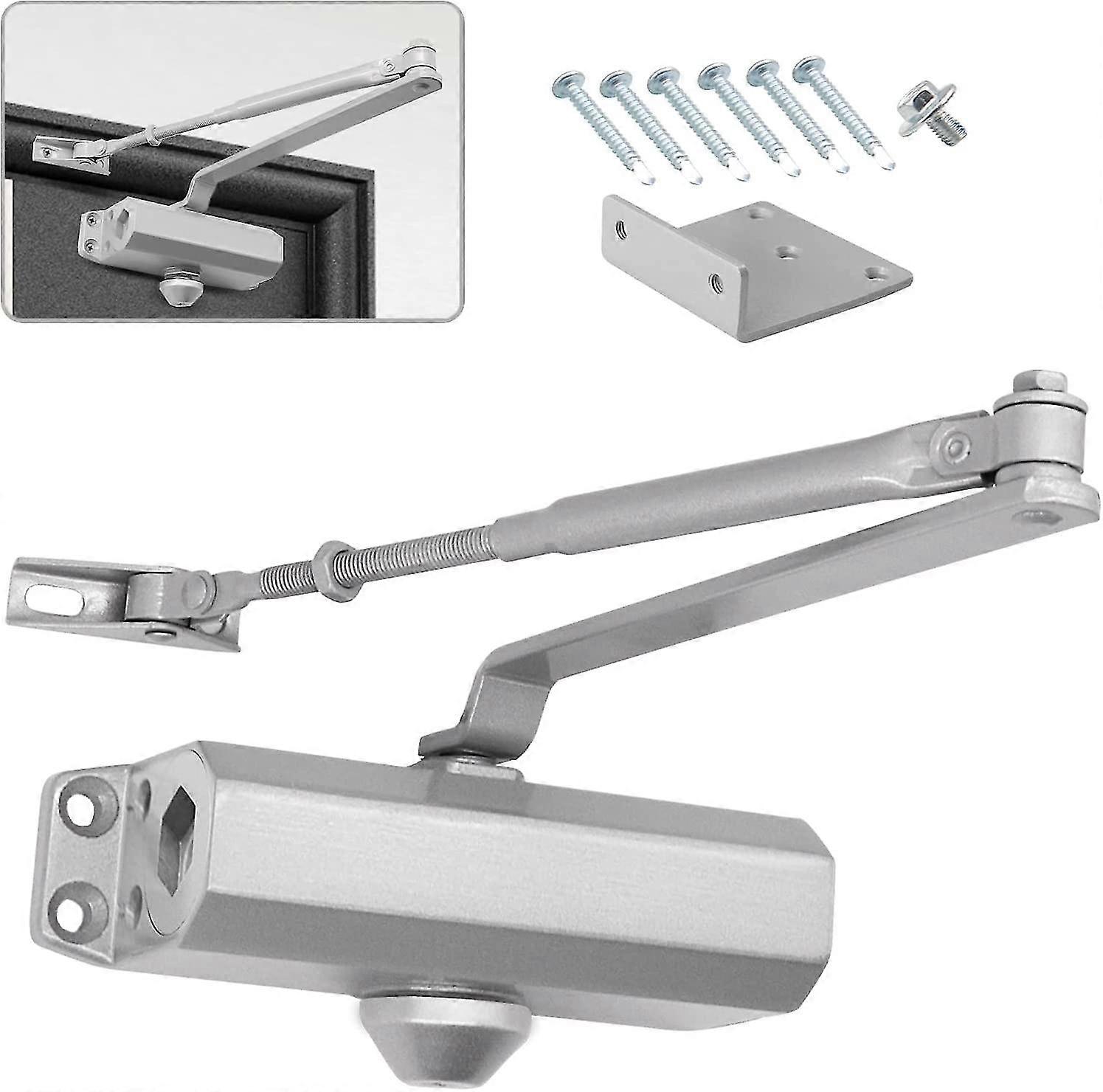 Automatic Hydraulic Door Closer With Stop Device, Adjustable Spring,buffer Closed 25-45 Kg