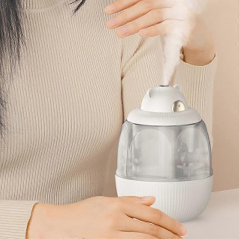 Mini Air Humidifier Aroma Essential Oil Diffuser LED Desktop Carousel Music Box