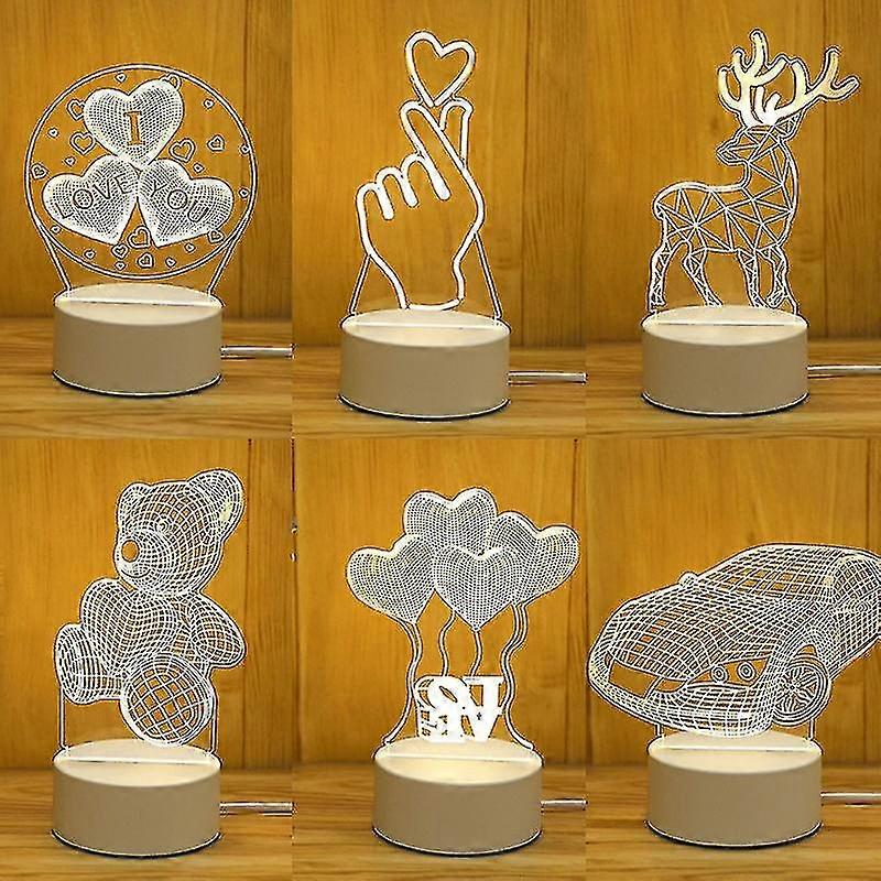 3d φως νύχτας έξυπνο σπίτι usb γραφείο λαμπτήρα δημιουργική ηλεκτρονική οδήγησε φως-3 φως χρώματος