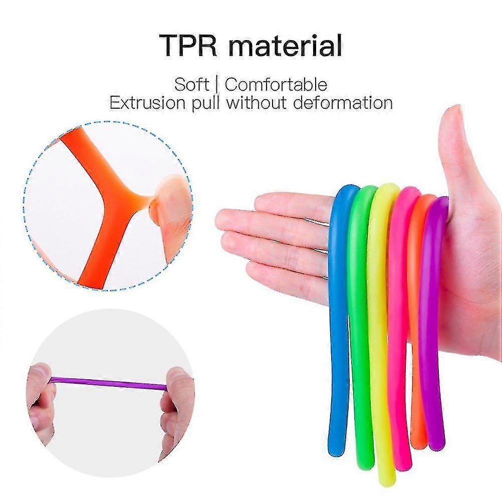 Colorful Stretchy String Sensory Toys Set of 6 for Kids to Relieve Stress