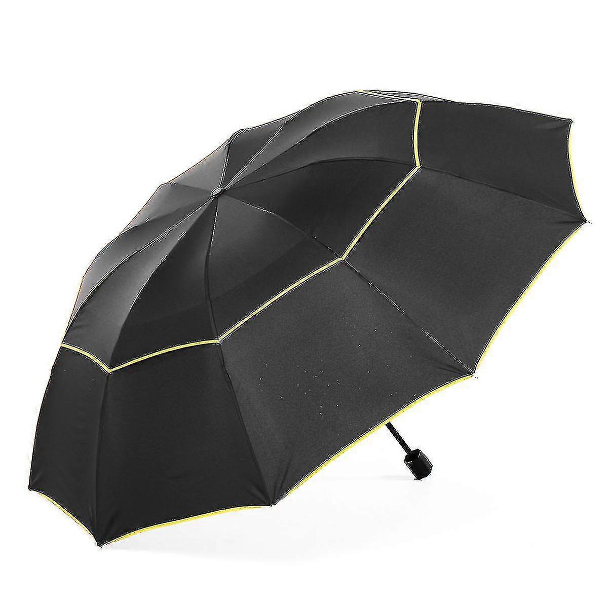 62'' Large Double Rain Sunny Golf Windbuster Three Folding Umbre Set