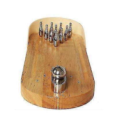 Wooden table board metal texture mini bowling table game