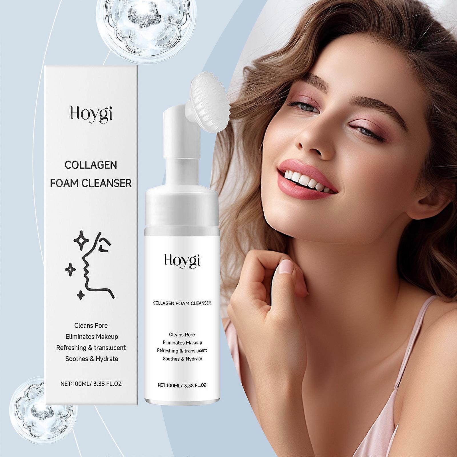 Nettoyant moussant au collagène, nettoyant visage moussant, nettoyant visage au collagène, nettoyant visage hydratant en profondeur, nettoie les pores, rafraîchissant