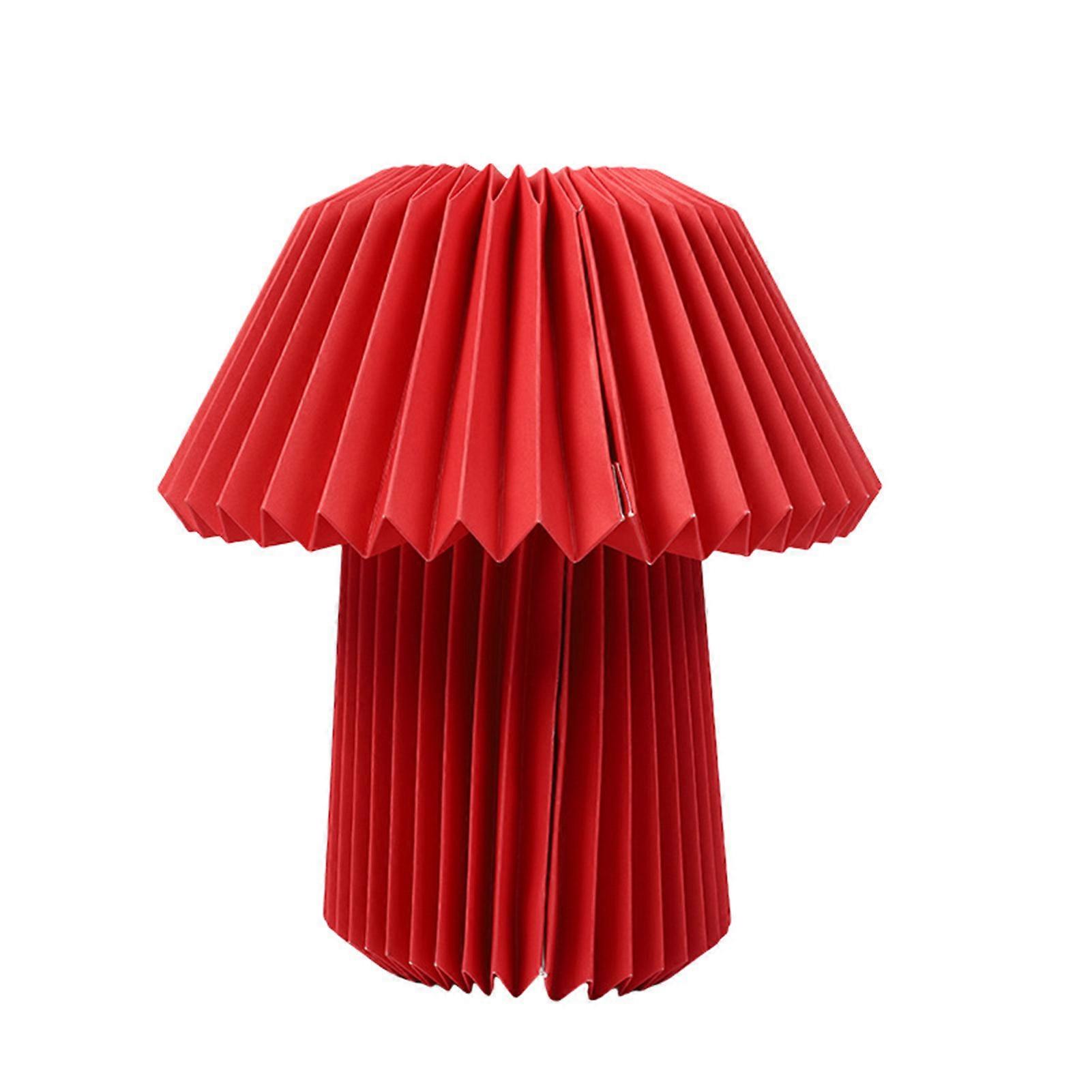 Red Mushroom Lamp Shade Foldable Design Heat-Resistant Handmade Decorative Lamp Shade Hanging Ornament