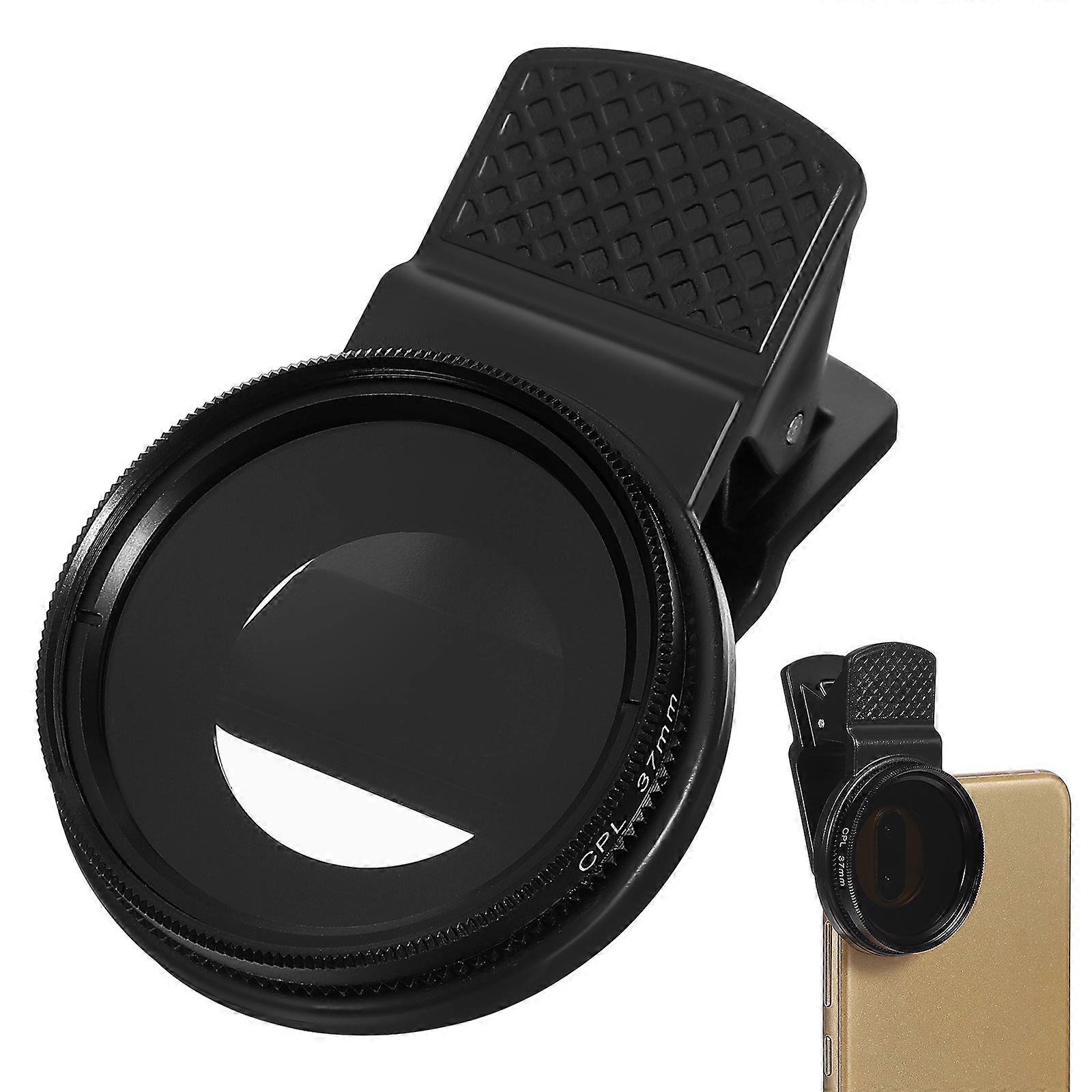 UKCOCO CPL Phone Lens Ultra-thin Clip-on Camera Circular Polarizer Neutral Density Filter 37mm Lens Camera Lens (Lid for Random Color)