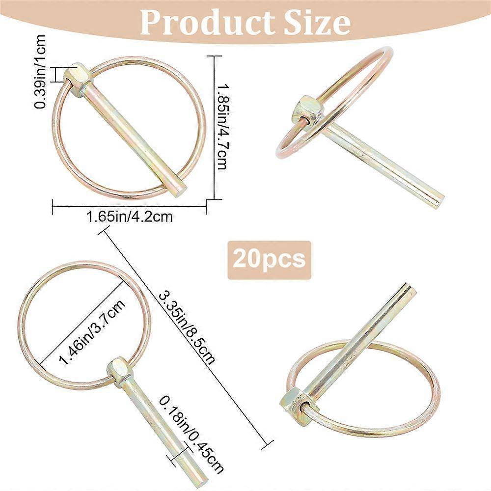 Iron Heavy Duty Linch Pin with Ring Linch Pins for Trailer Trolley Trucks Mower Other Color 47x42x10mm