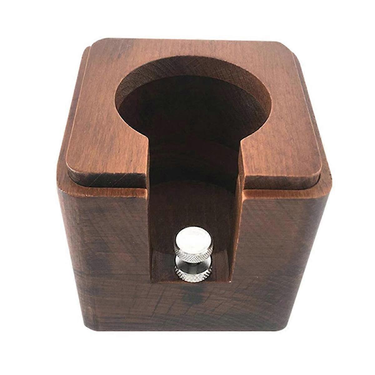 Espresso Tamper Stand - Wooden Coffee Portafilter Holder for 51/53 Filters, Kitchen Coffee Distribu