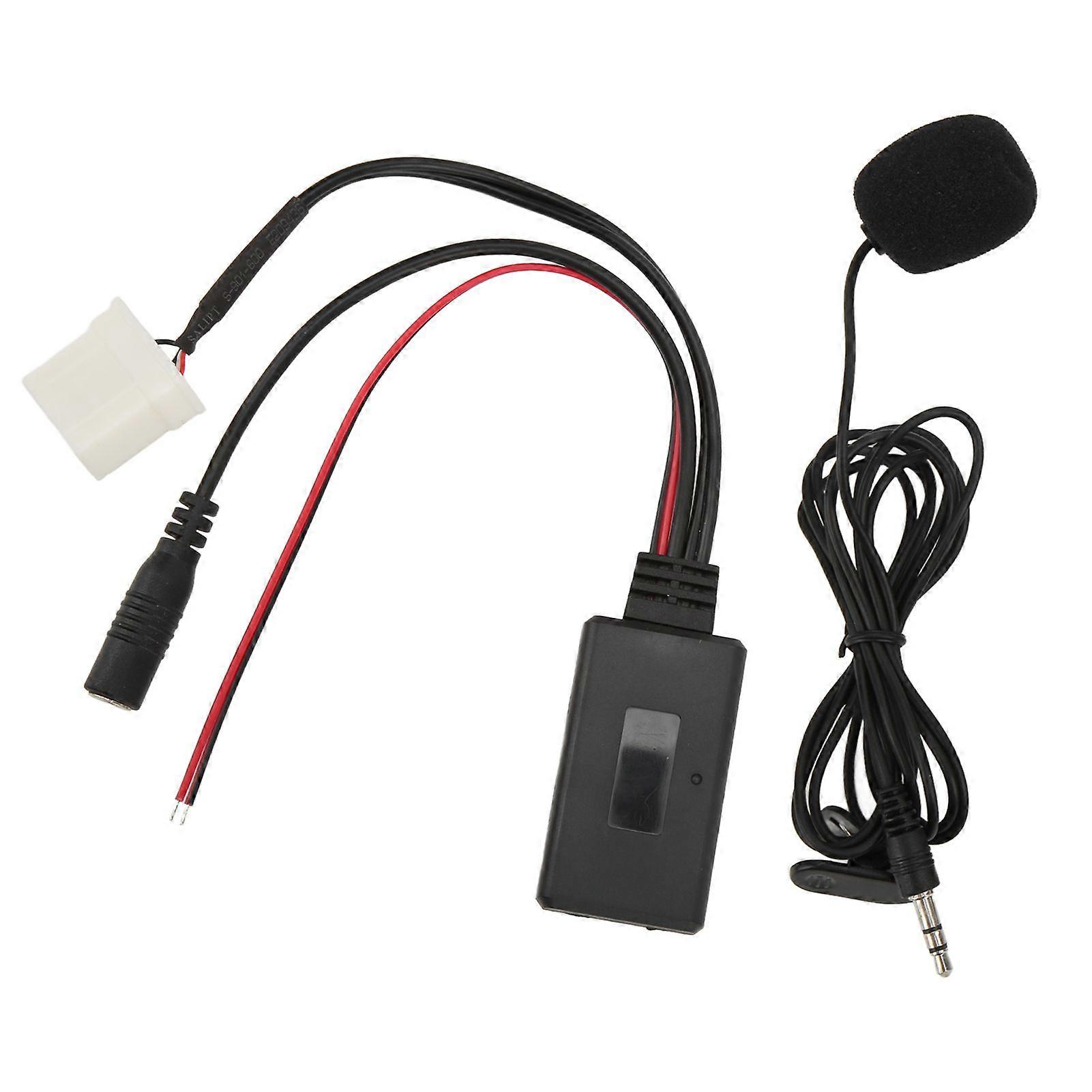 Bluetooth5.0 AUX IN Cable Adapter ISO Handsfree Microphone Replacement for Mazda MX5 2006 Onwards