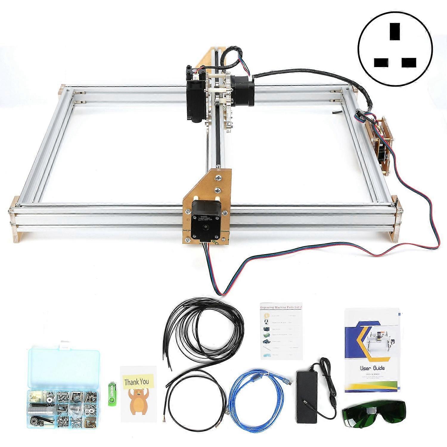 Laser Engraving Cutting Machine Small DIY Engraver Printer Desktop Cutter 4050‑300MW 100‑240VACUK Pl
