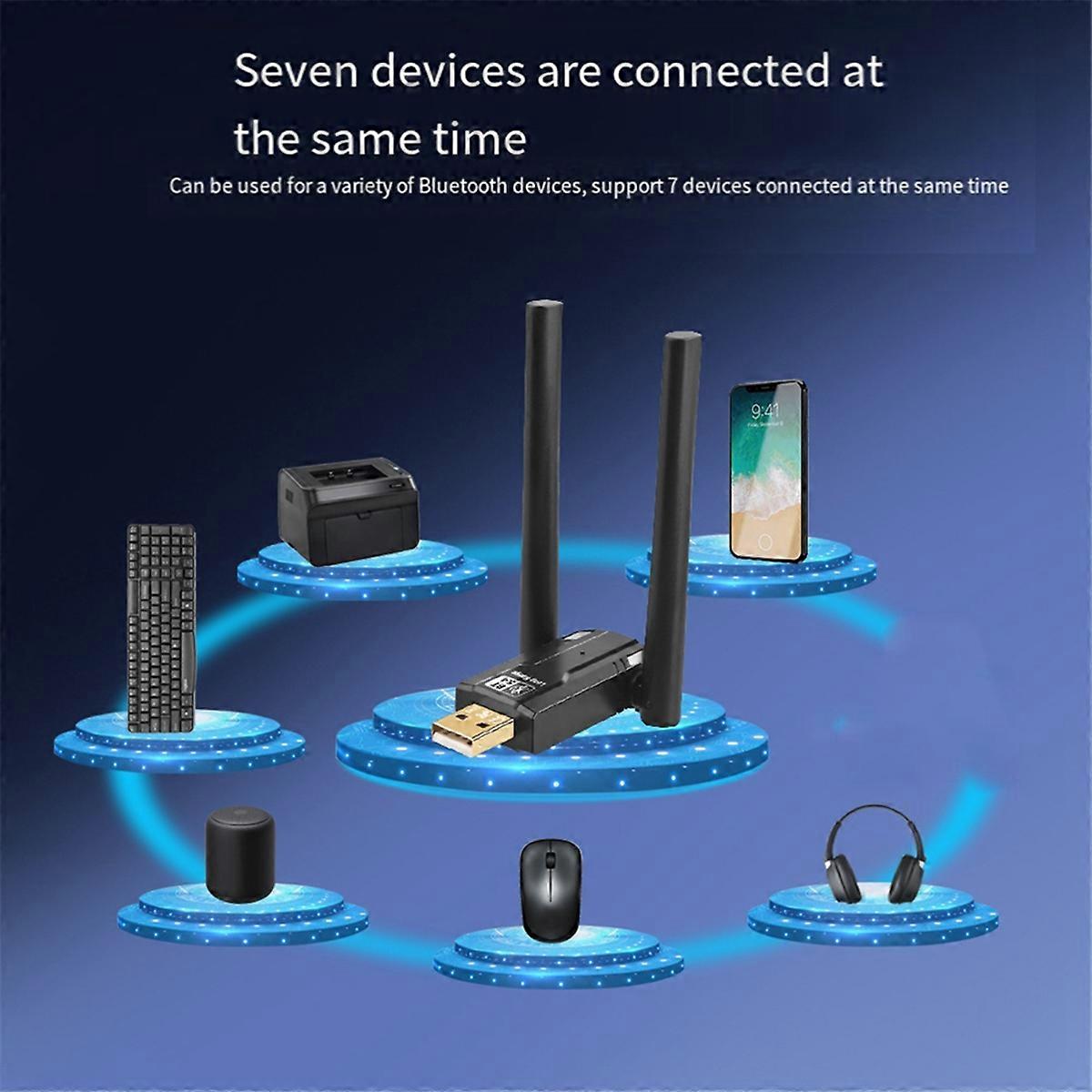 150 Meters Bt5.4 Bluetooth Adapter Free Drive Computer Usb Bluetooth Audio Headset Receiving  mitter with Antena