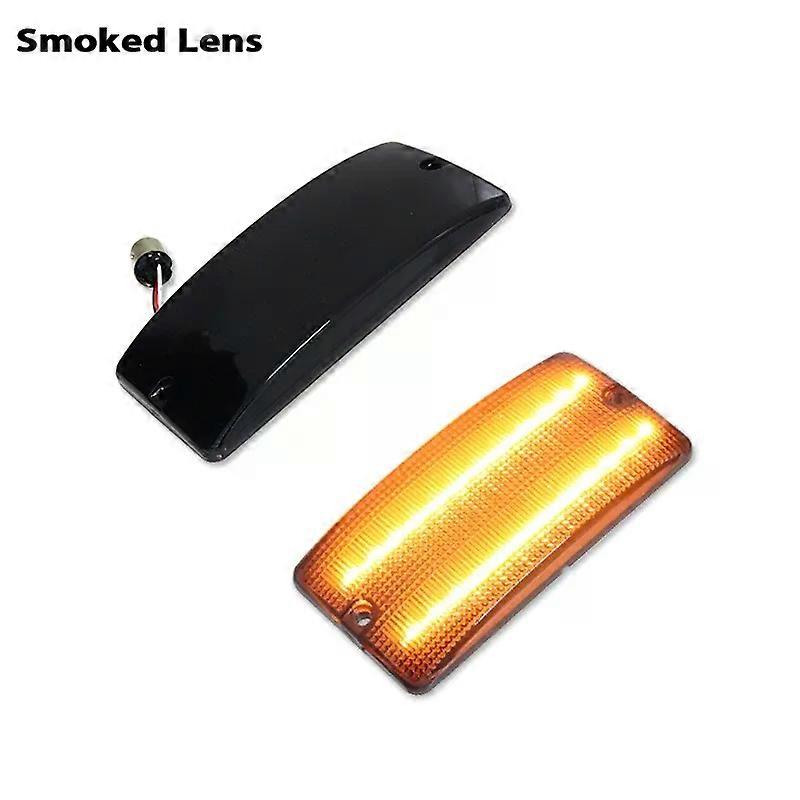 2PCS Switchback Amber Sequential LED Front Bumper Turn Signal Lights w/ Xenon White DRL/Driving Lights For 1969-1977 Ford Bronco