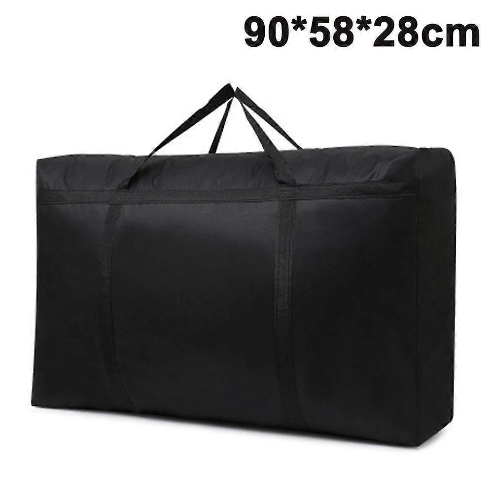 150l Large Zipper Comforter Storage Bags, Folding Clothes Storage Bag With Reinforced Handle, Under Bed Storage Bag For Bedding, Blanket, Cloth, Pillo
