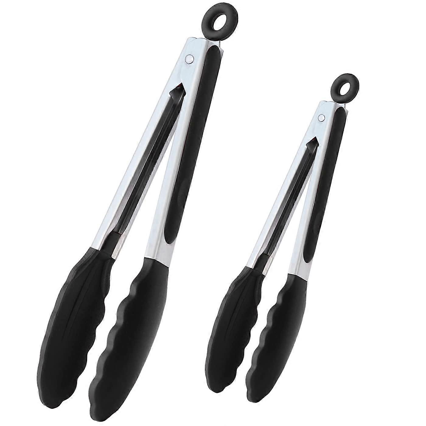 Kitchen tongs set (9"& 12") with heat resistant tips 