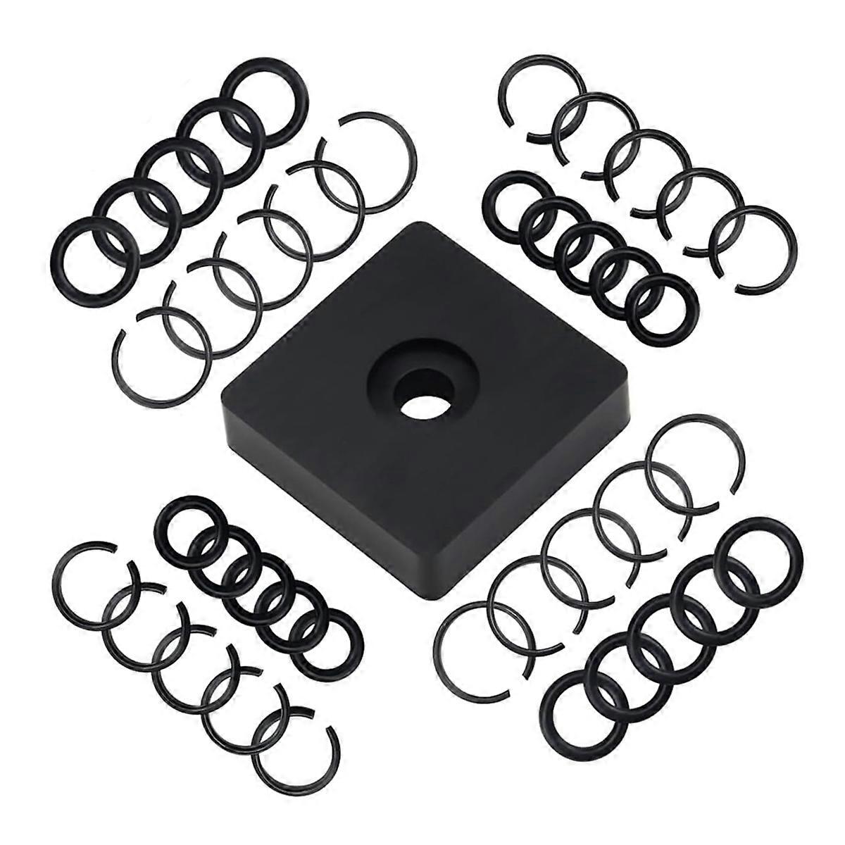 10Set 1/2in&10Set 3/8in Impact Retaining Ring Clip Friction Ring+ O-Ring,Retainer Impact Lock Ring