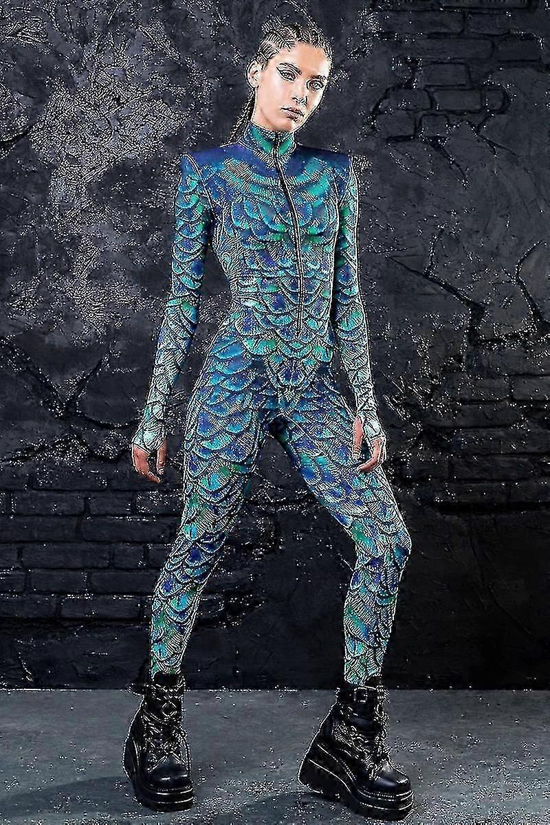 Naiset 3d eläin Halloween puvut Cosplay Stretch Skinny Catsuit Haalari Bodypuku