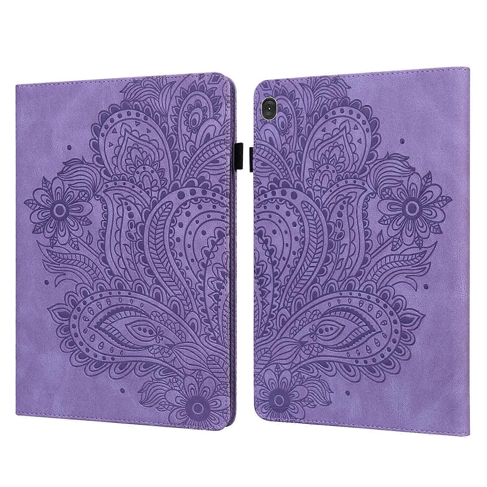 For Lenovo M10 Plus 3rd Gen 10.6 inch Peacock Embossed Pattern Leather Tablet Case