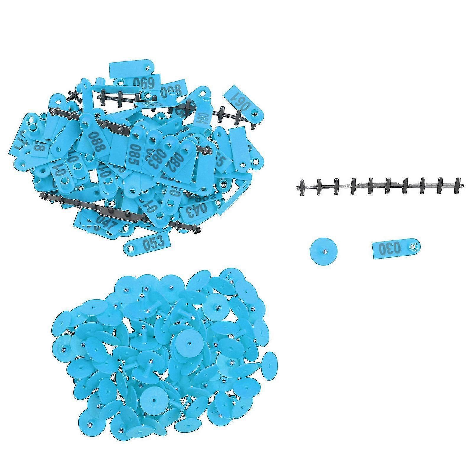 Blue Numbered Ear Tag Marks Labels for Sheep Goats - Livestock Farm Animal Feeding Supplies