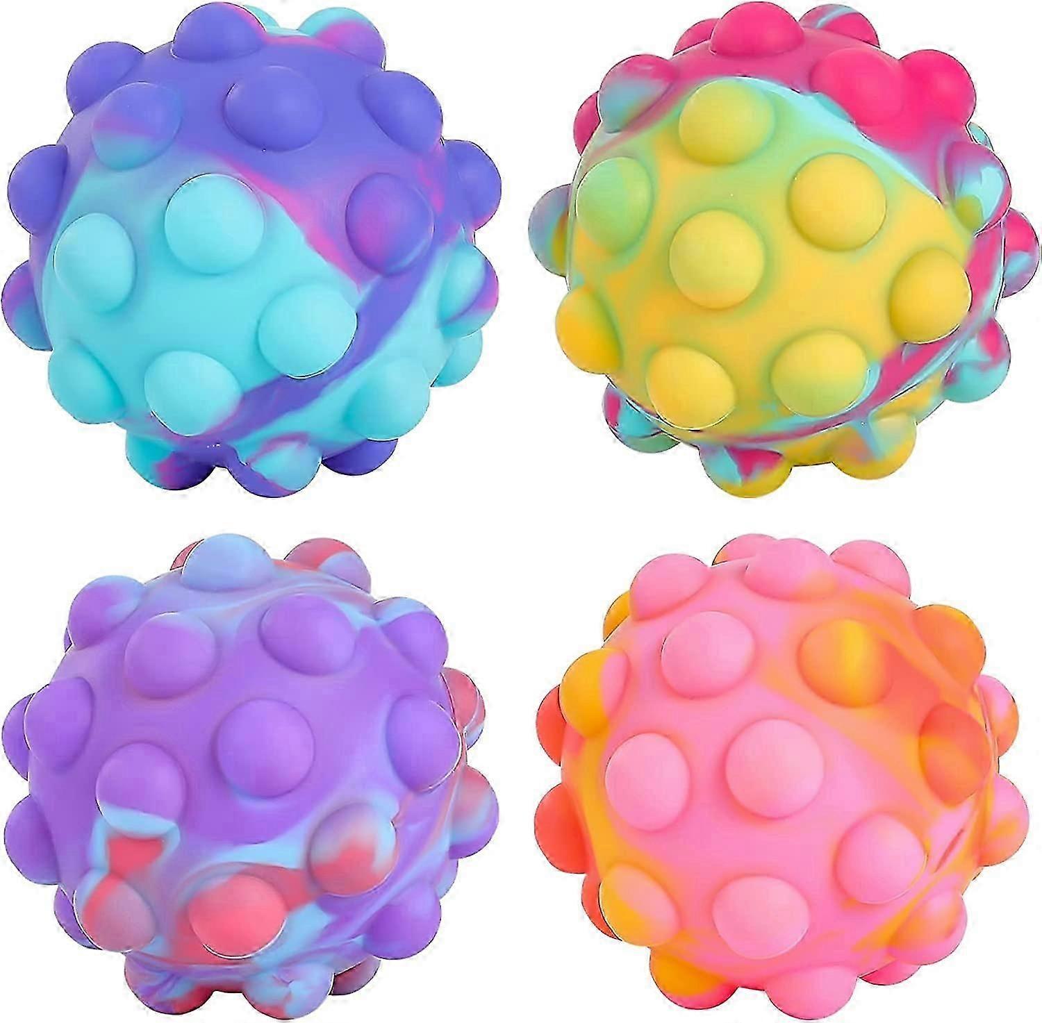 Fidget Ball Popper, 3D Anti-Pressure Squeeze Ball BPA Free Food Grade Silicone Sensory Toys Stress Balls