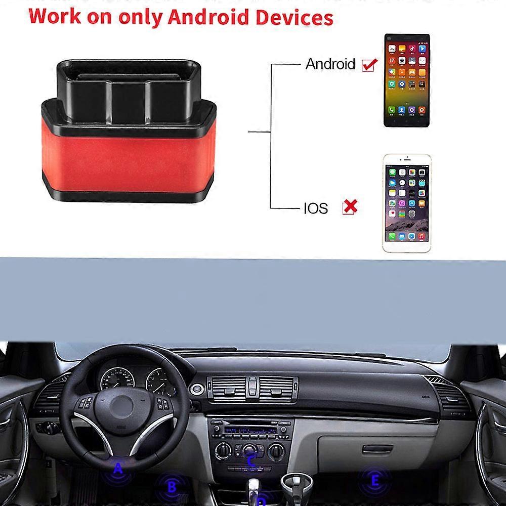 KONNWEI OBDII Mini BT3.0 Car Auto Diagnostic Scan Tools Compatible with Android Windows PC (Red Whit