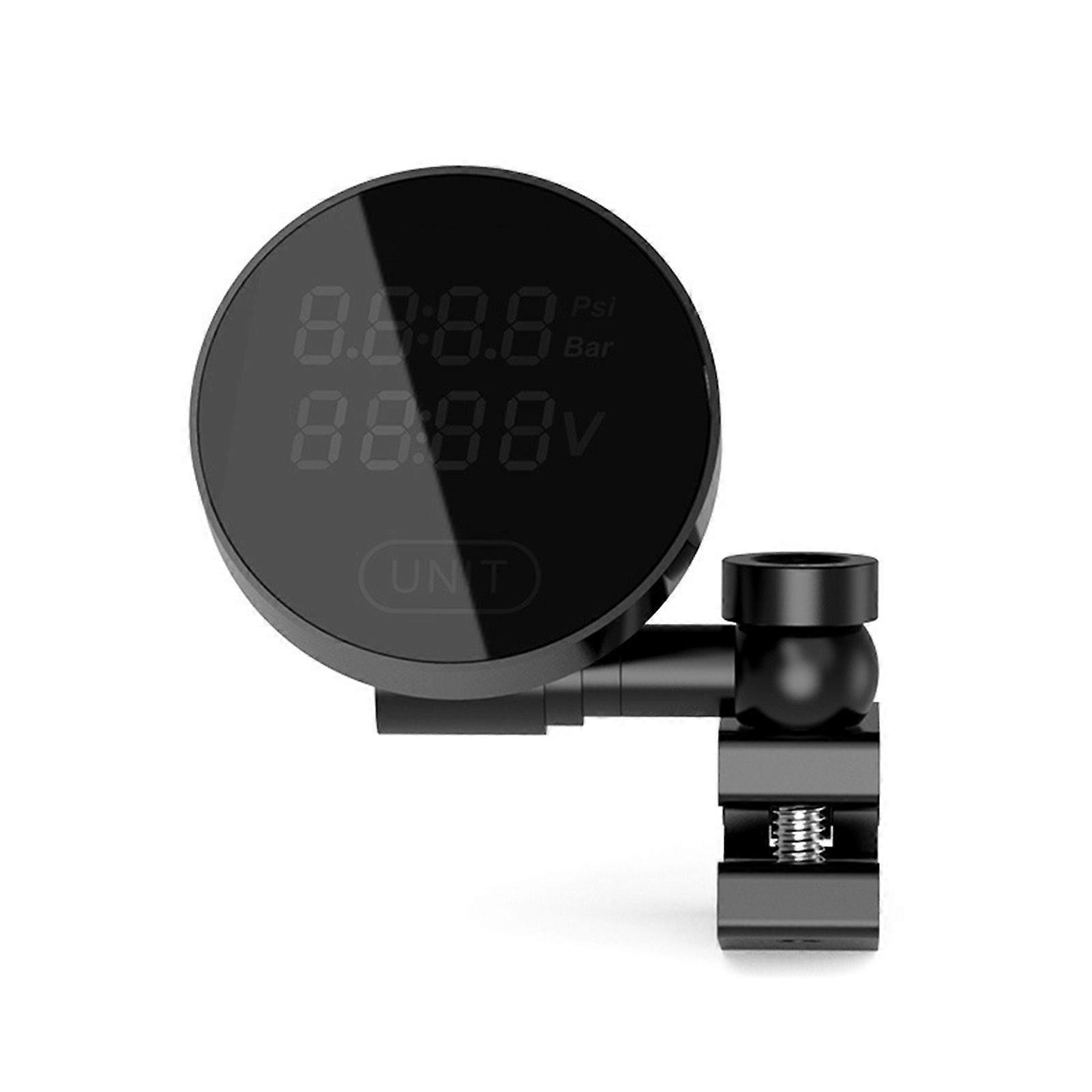 3-in-1 Multifunctional Tire Pressure Gauge for Motorcycle with Time Voltage Tire Pressure Display