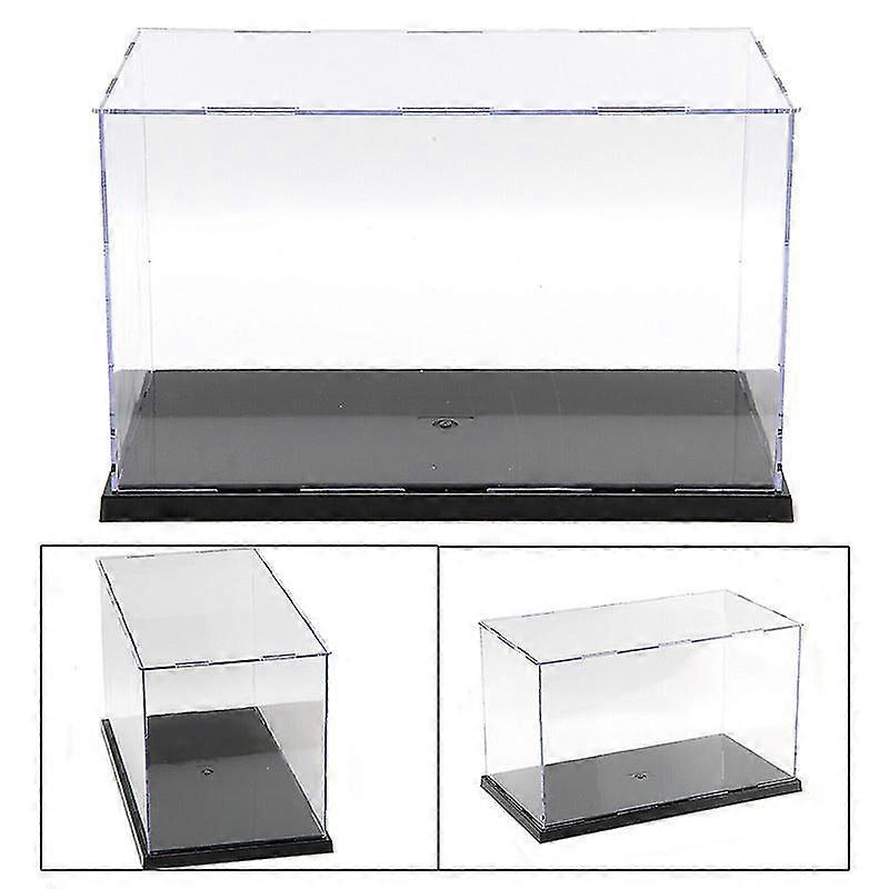 30cm Perspex Acrylic Display Case H Box Plastic Base Dustproof Figure Trophy