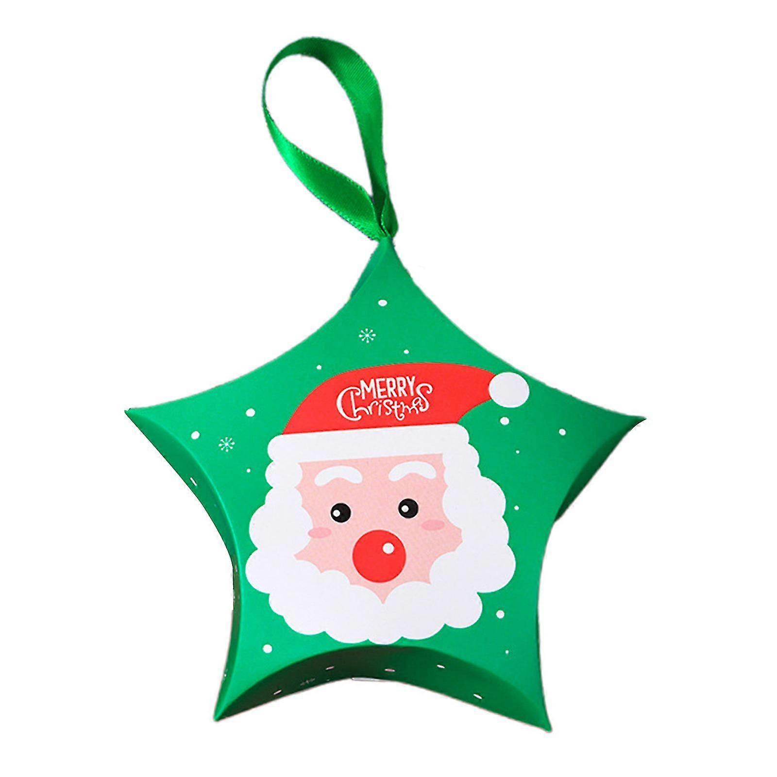 Christmas Star Gift Boxes10pcs/set For Creative Santa Elk Pattern