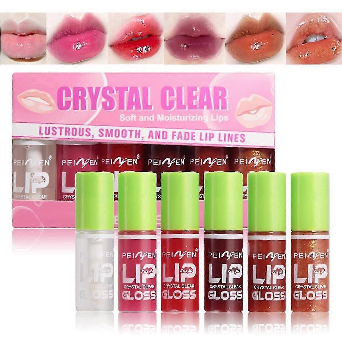 unique 6 Color Lip Oil, Hydrating Lip Glow Oil, Nourishing Fresh Clear Shiny Transparent Lip Gloss, Plumping Lip Gloss, Long Lasting Non-sticky Smooth