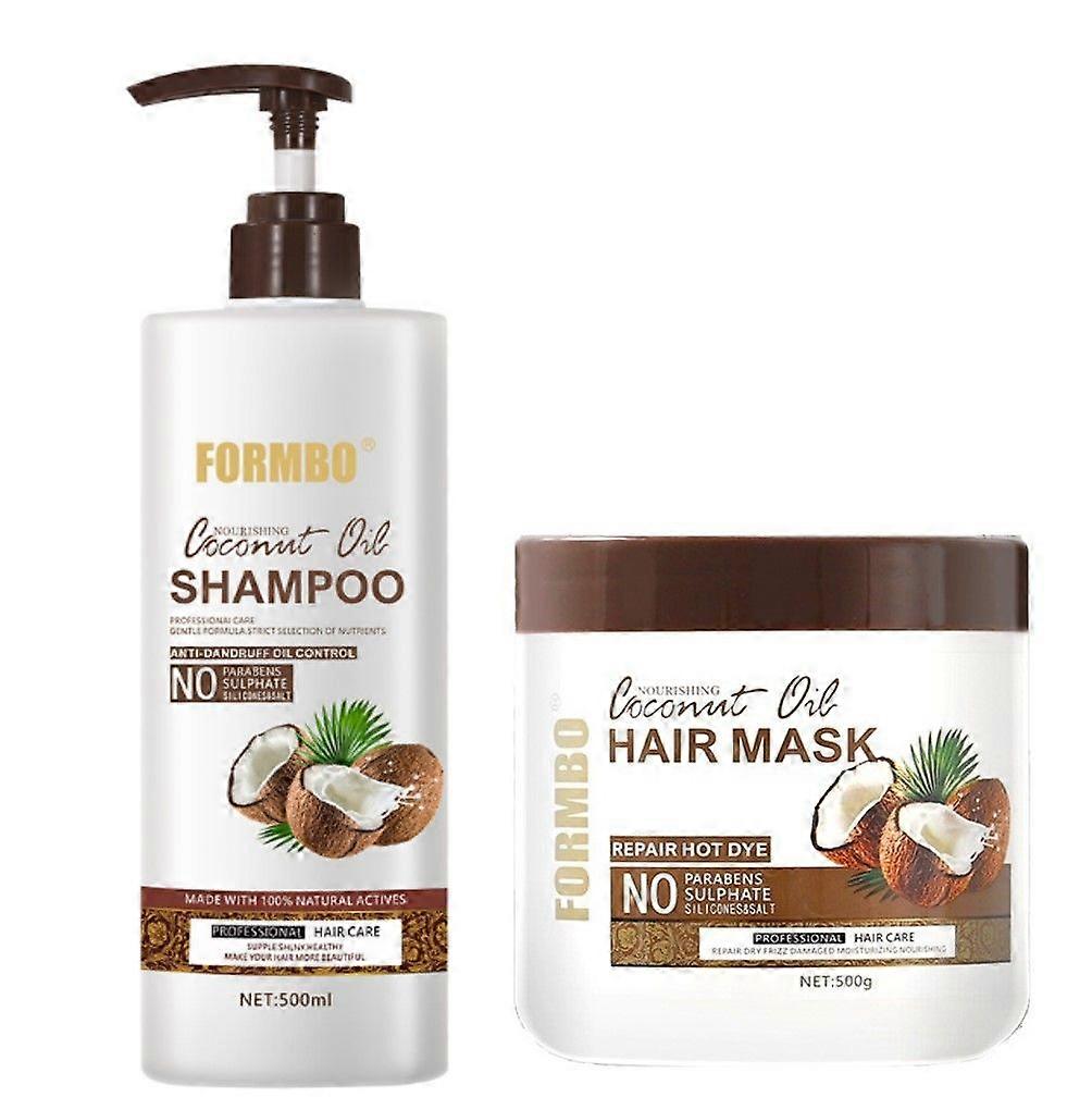 unbrand Organic Coconut Oil Shampoo and Hair Mask Deep Repair Conditioner for Dry Damaged Hair Nouri
