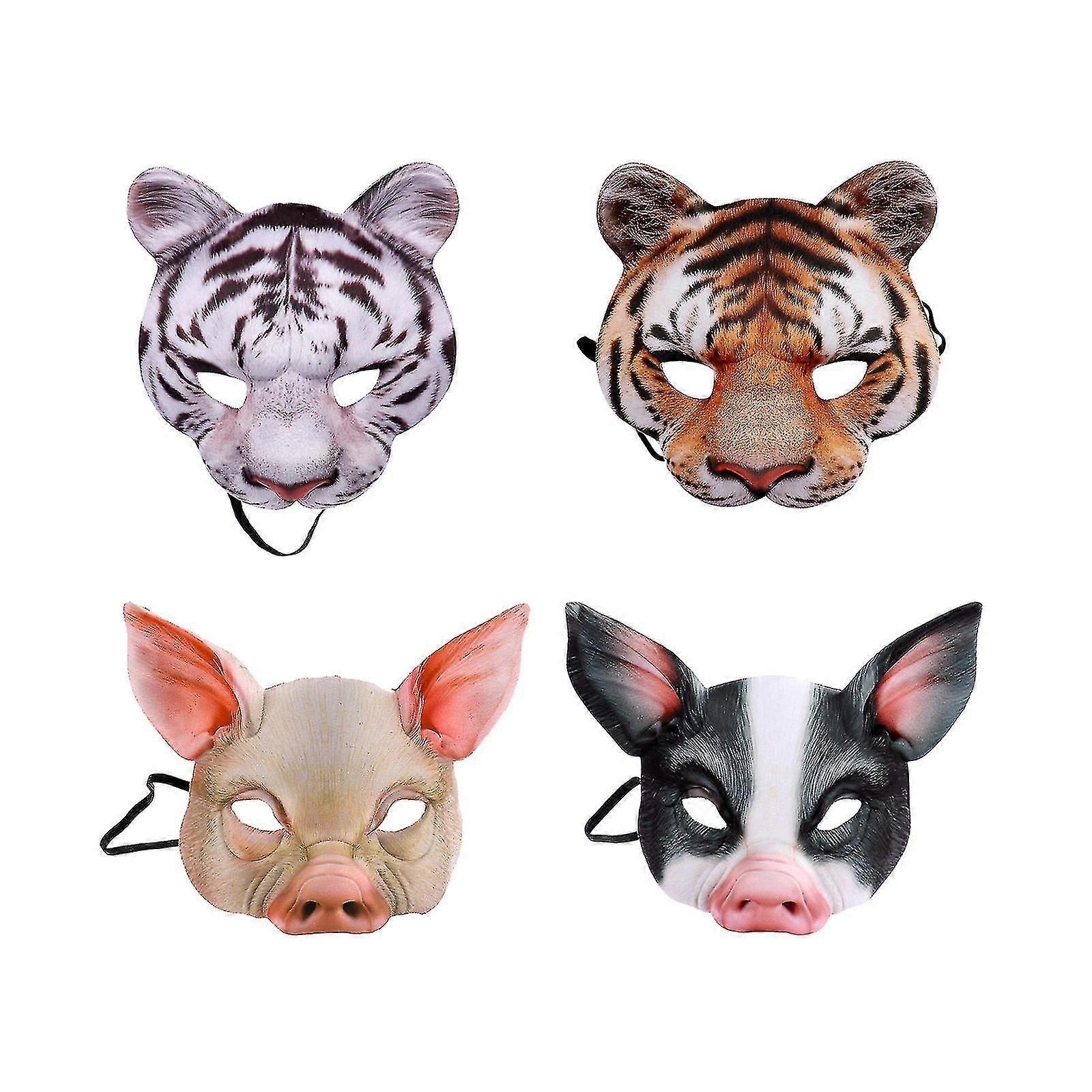 Animal Half Face Mask Halloween Decor Mask Cosplay Half Mask Animal Face Mask Party Mask