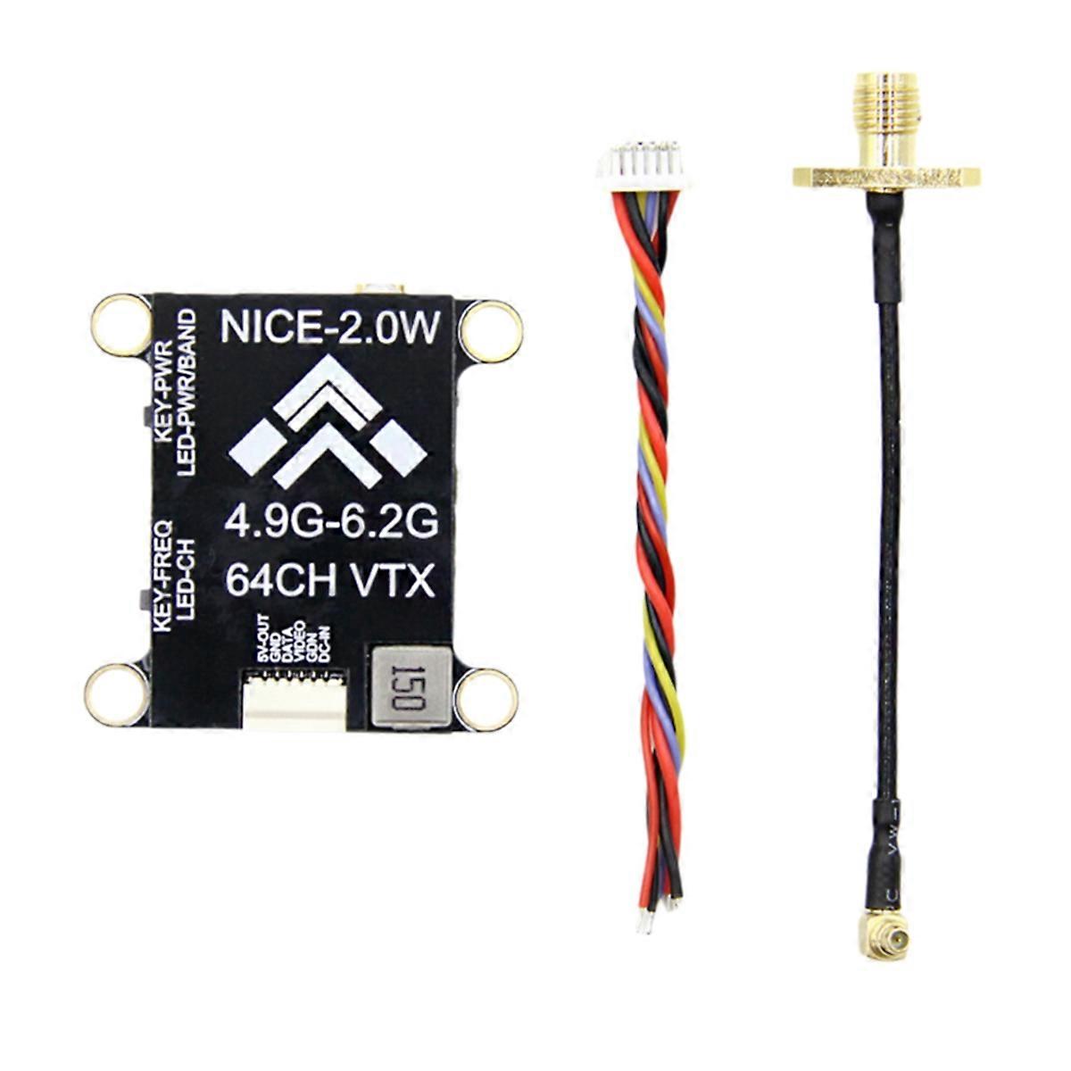 5.8G 2W VTX 2000mW 64CH FPV Video Transmitter PAL / NTSC Unterstützung für TBS OSD Parameteranpassung für